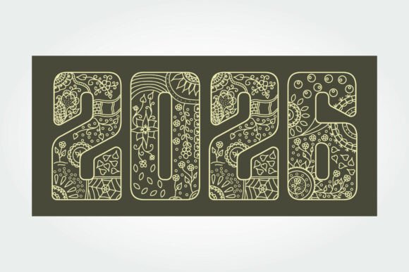 Download 2026 New Year Typography Greeting Card - New Collection