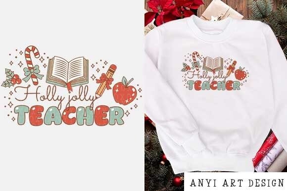 Download Retro Christmas Teacher Sublimation PNG - Sublimation Collection